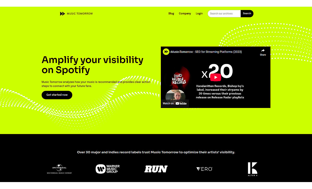 Music-tomorrow.com screenshot