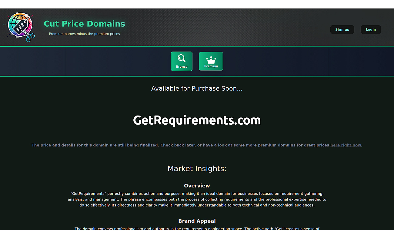 Get Requirements screenshot