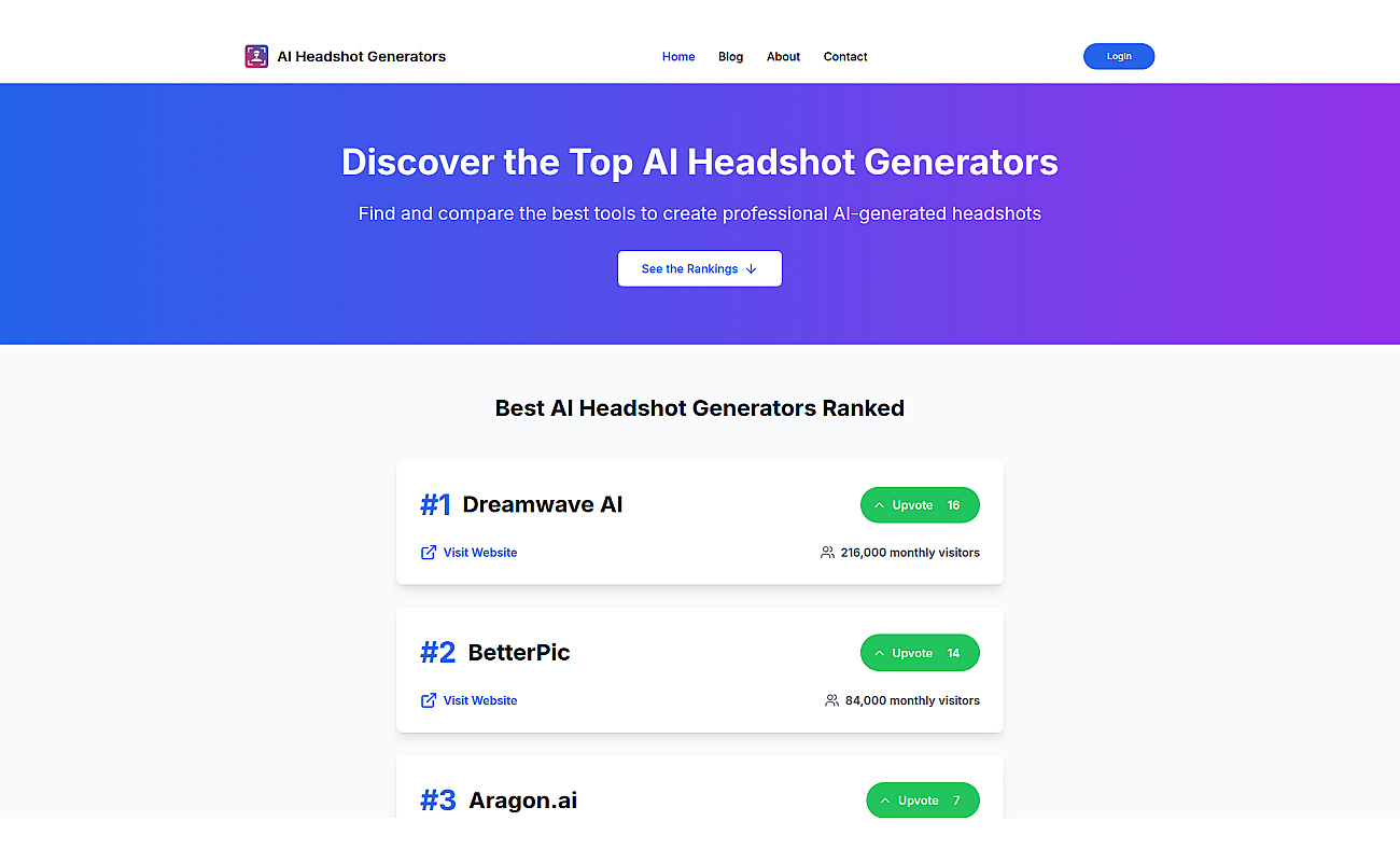 AI Headshot Generators screenshot