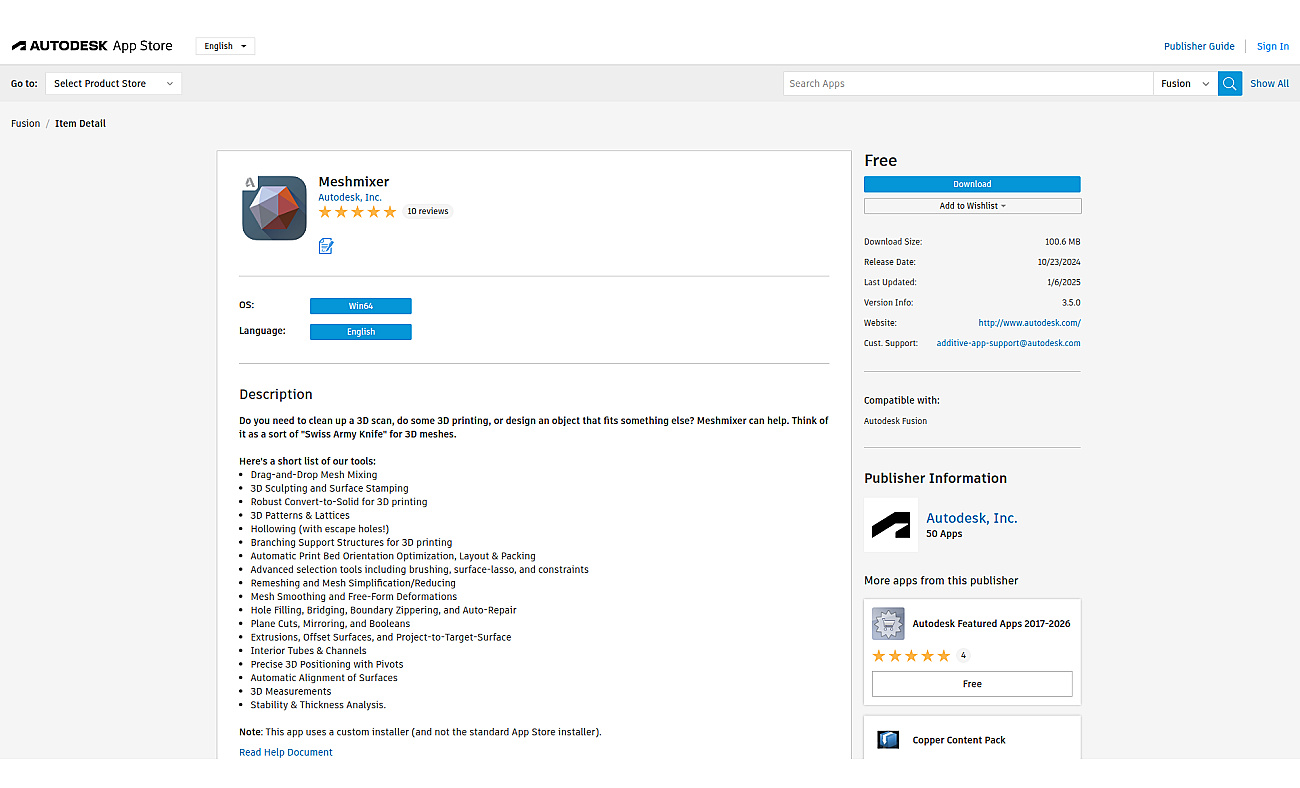 Meshmixer screenshot