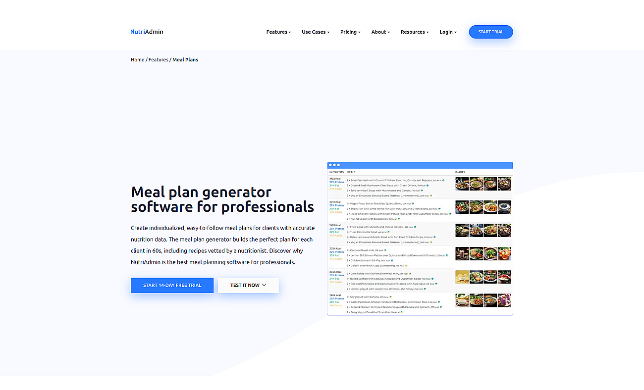 NutriAdmin screenshot