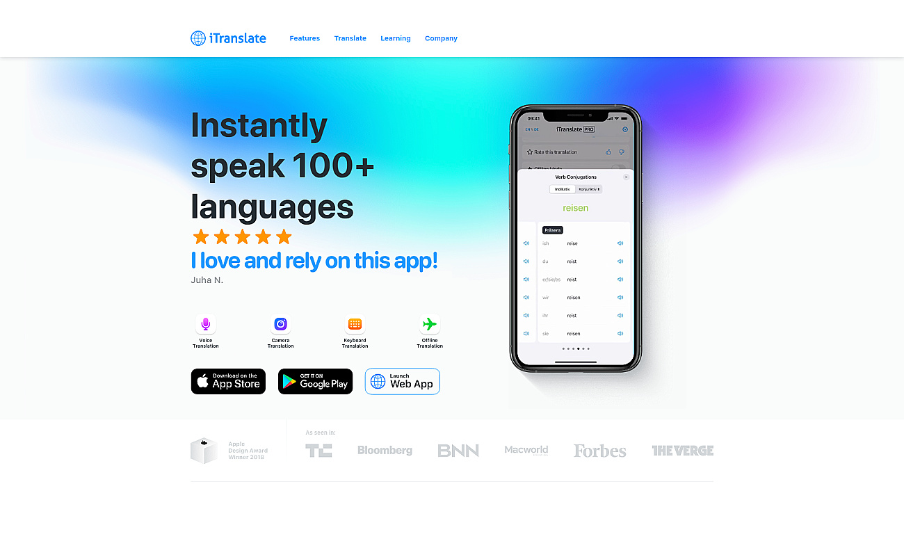 ITranslate screenshot