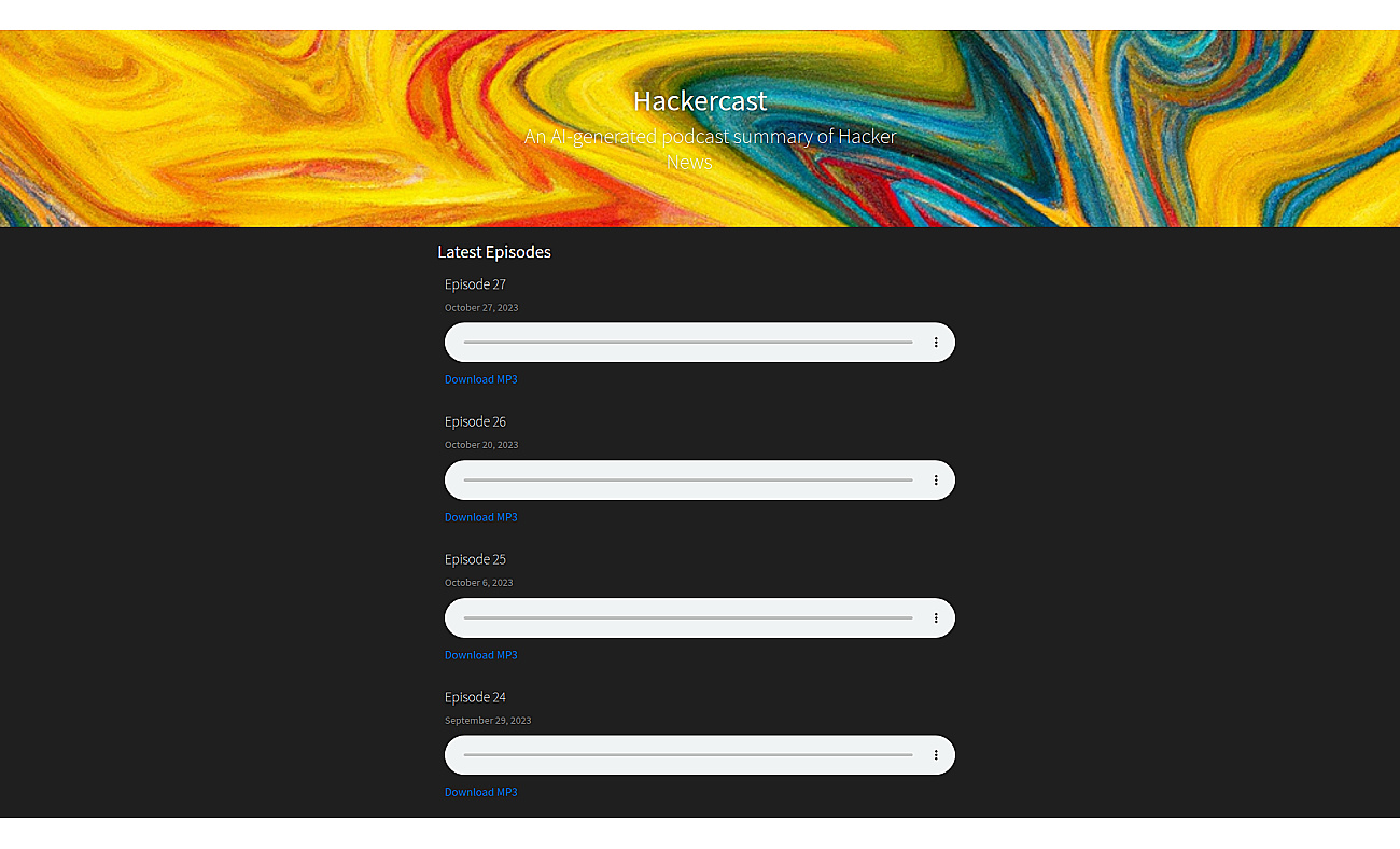 Hackercast screenshot