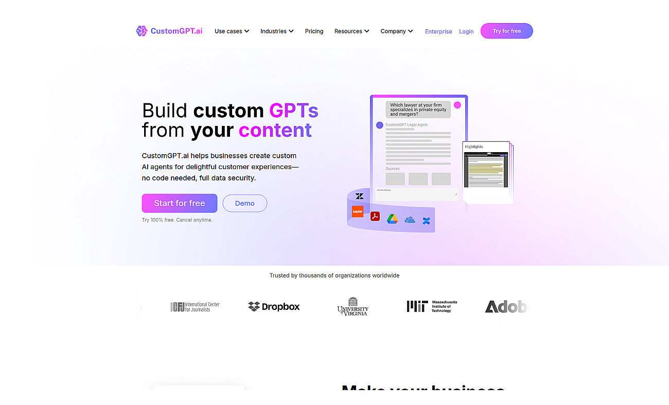 CustomGPT screenshot