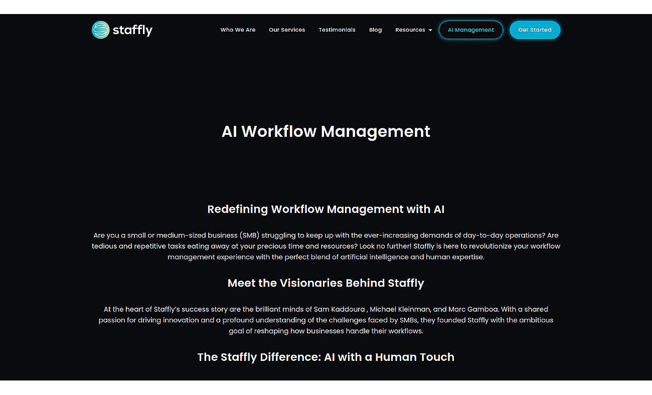Staffly AI Management screenshot