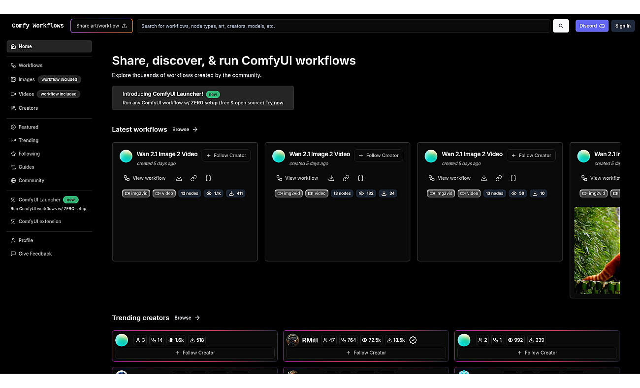 Comfy Workflows screenshot