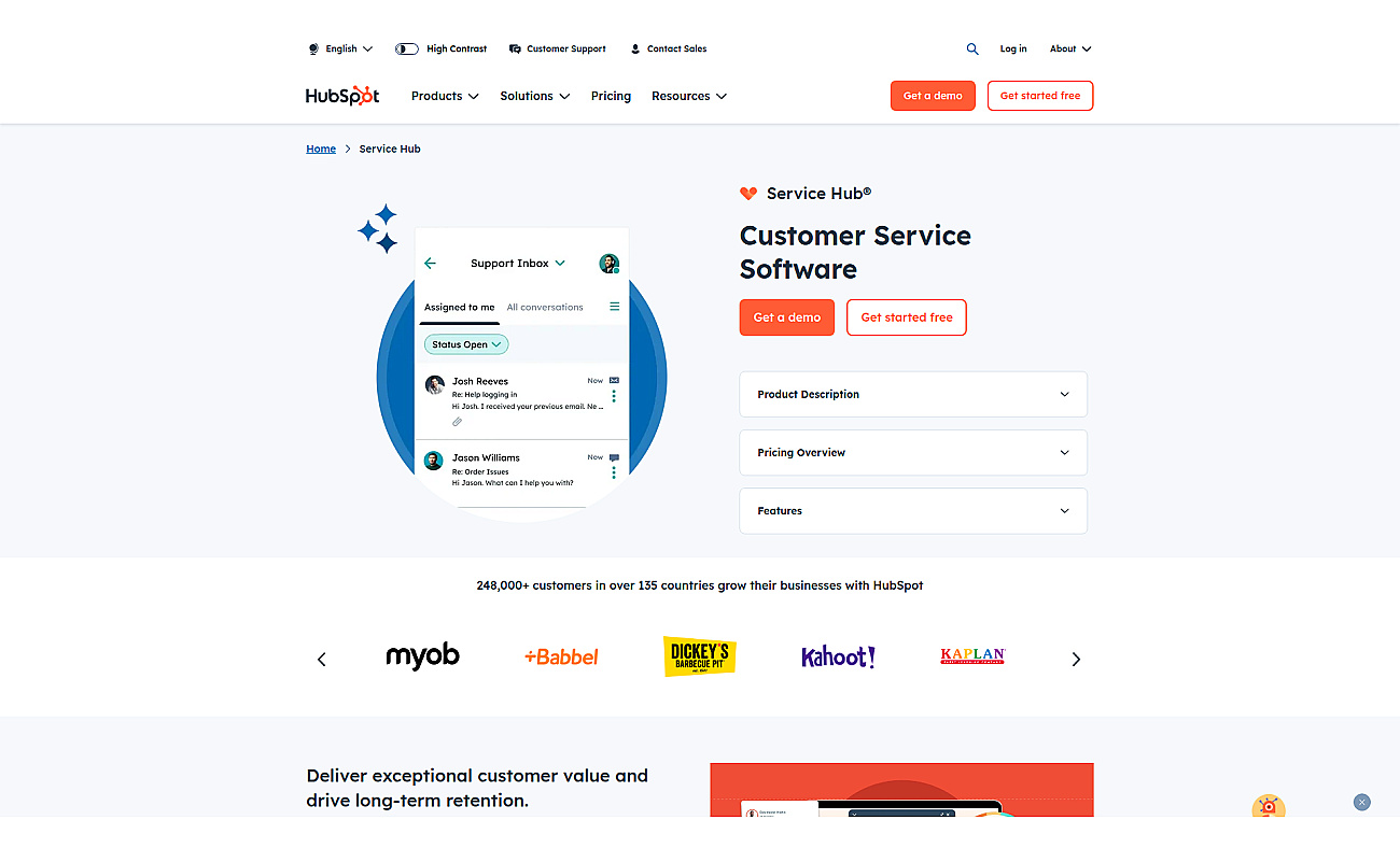 HubSpot Service Hub screenshot