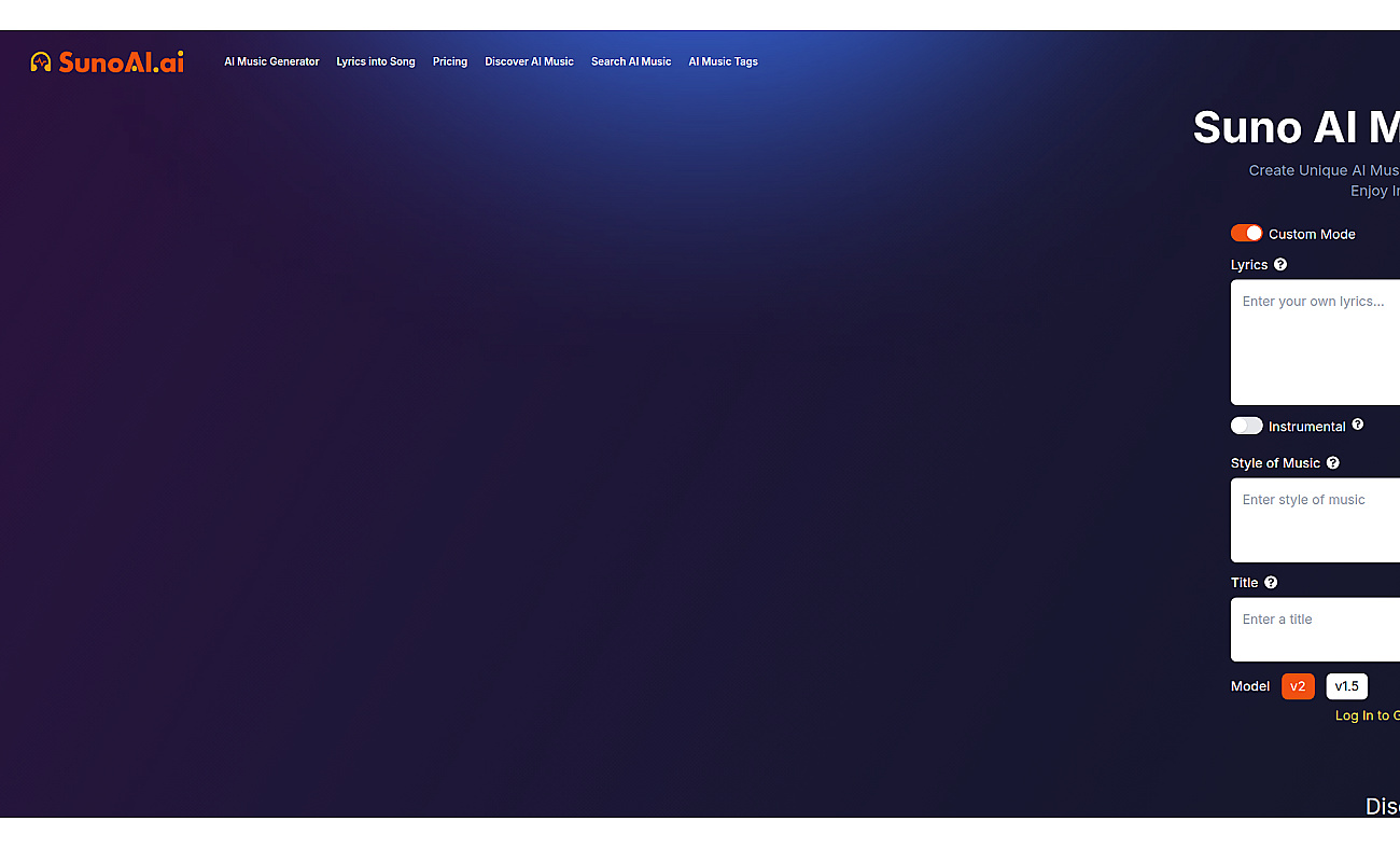 SunoAI screenshot