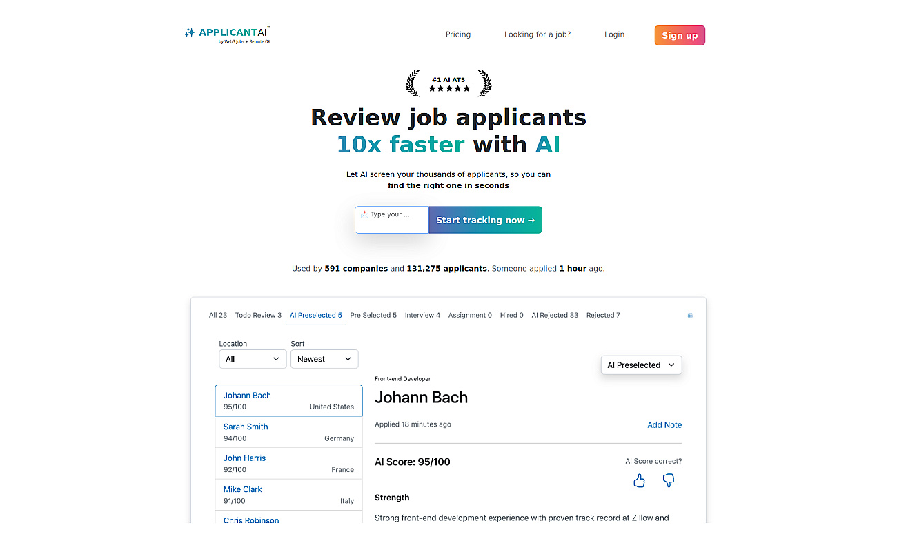 Applicant AI screenshot
