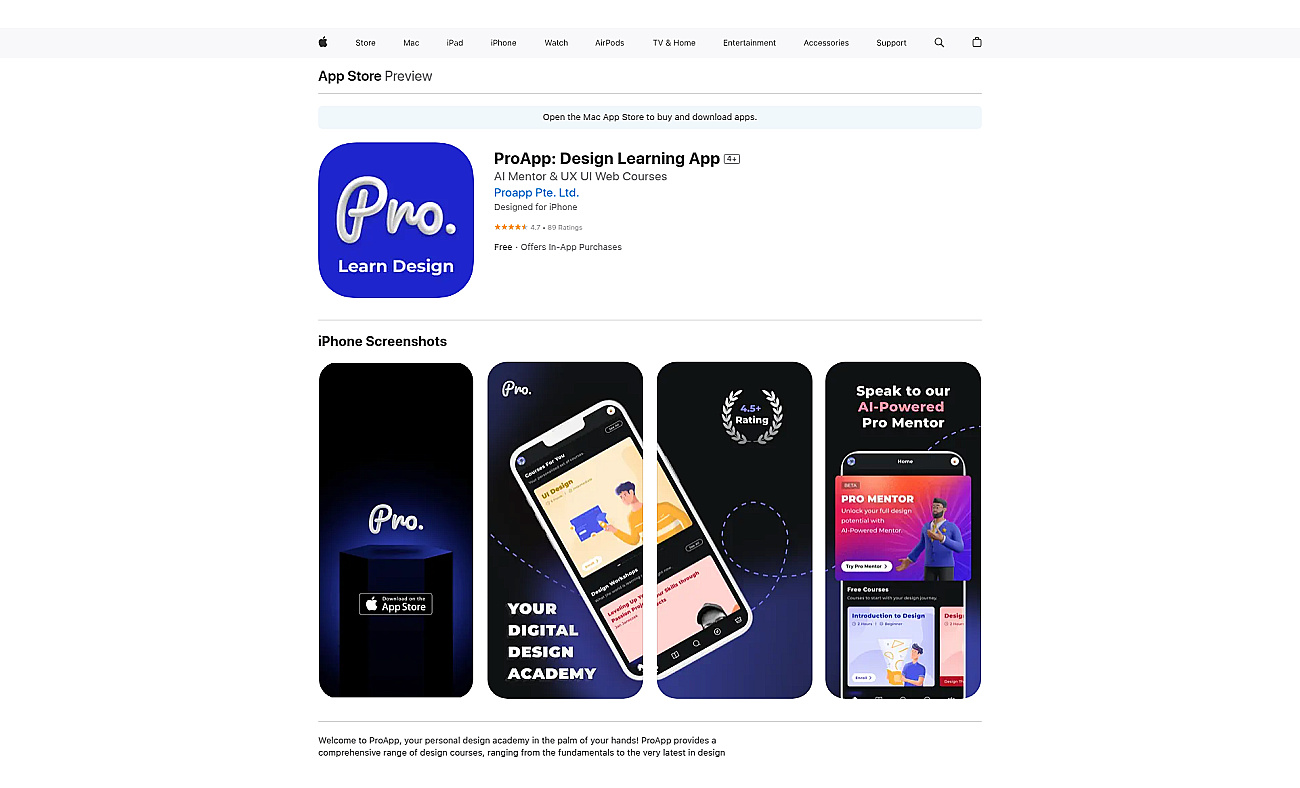 ProApp screenshot