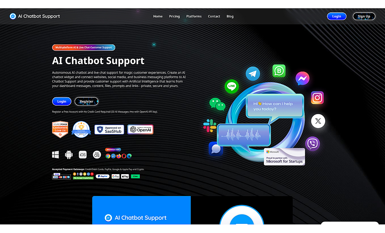Ai chatbot support screenshot