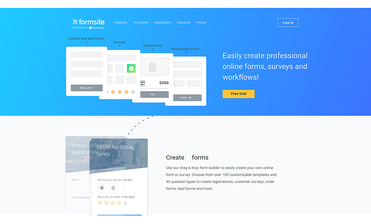 Formsite screenshot