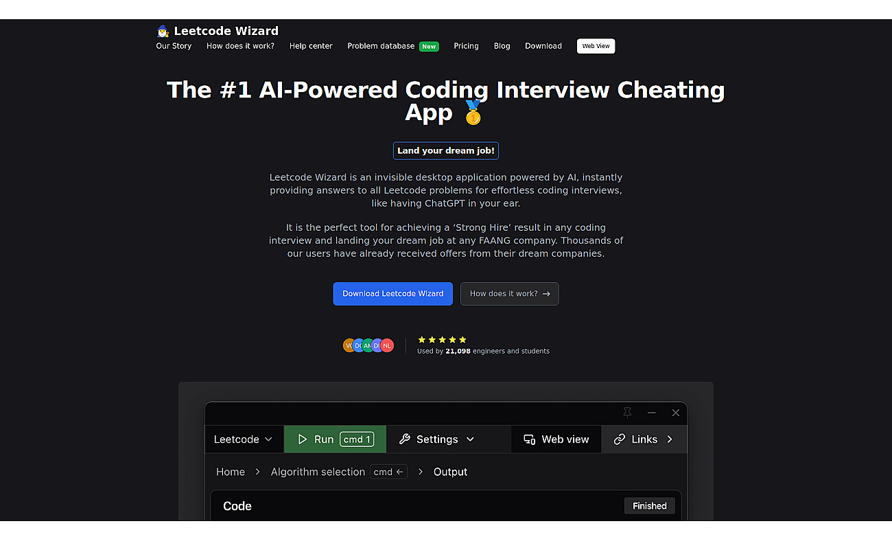 Leetcode wizard screenshot