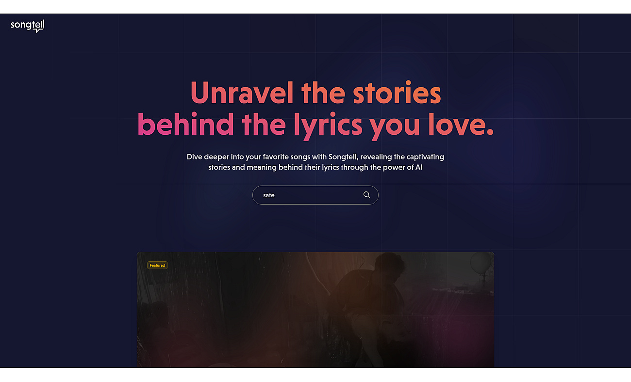 Songtell screenshot