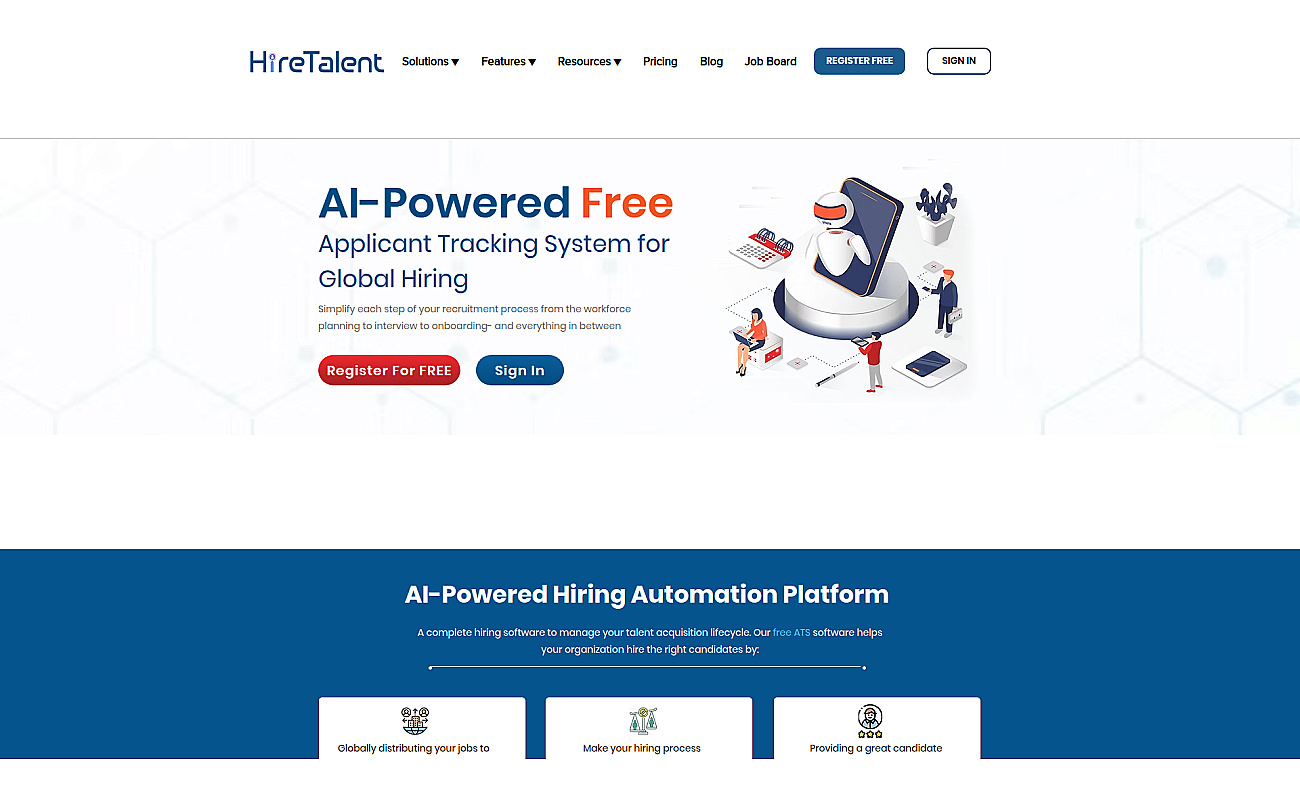 HireTalent-Free Applicant TrackingSystem screenshot