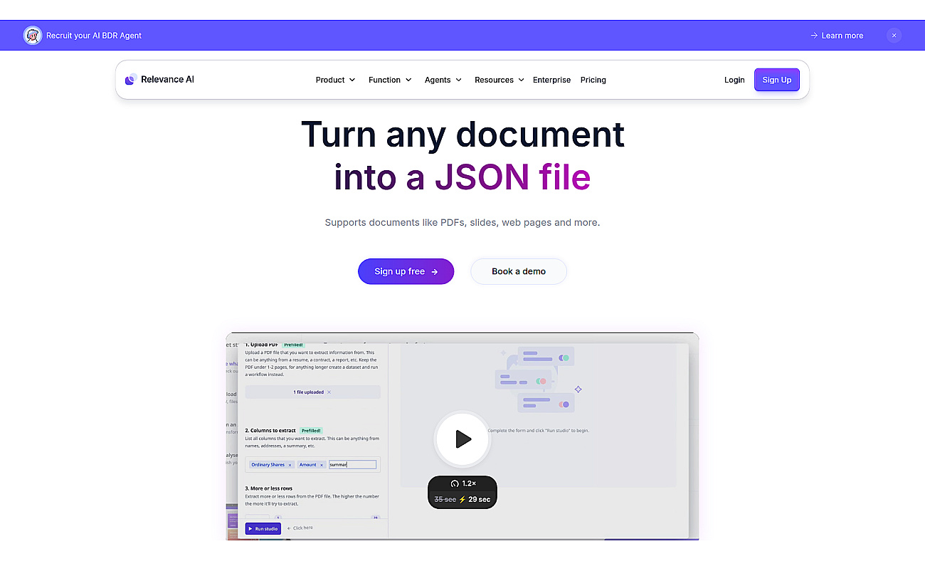 Document AI by Relevance screenshot