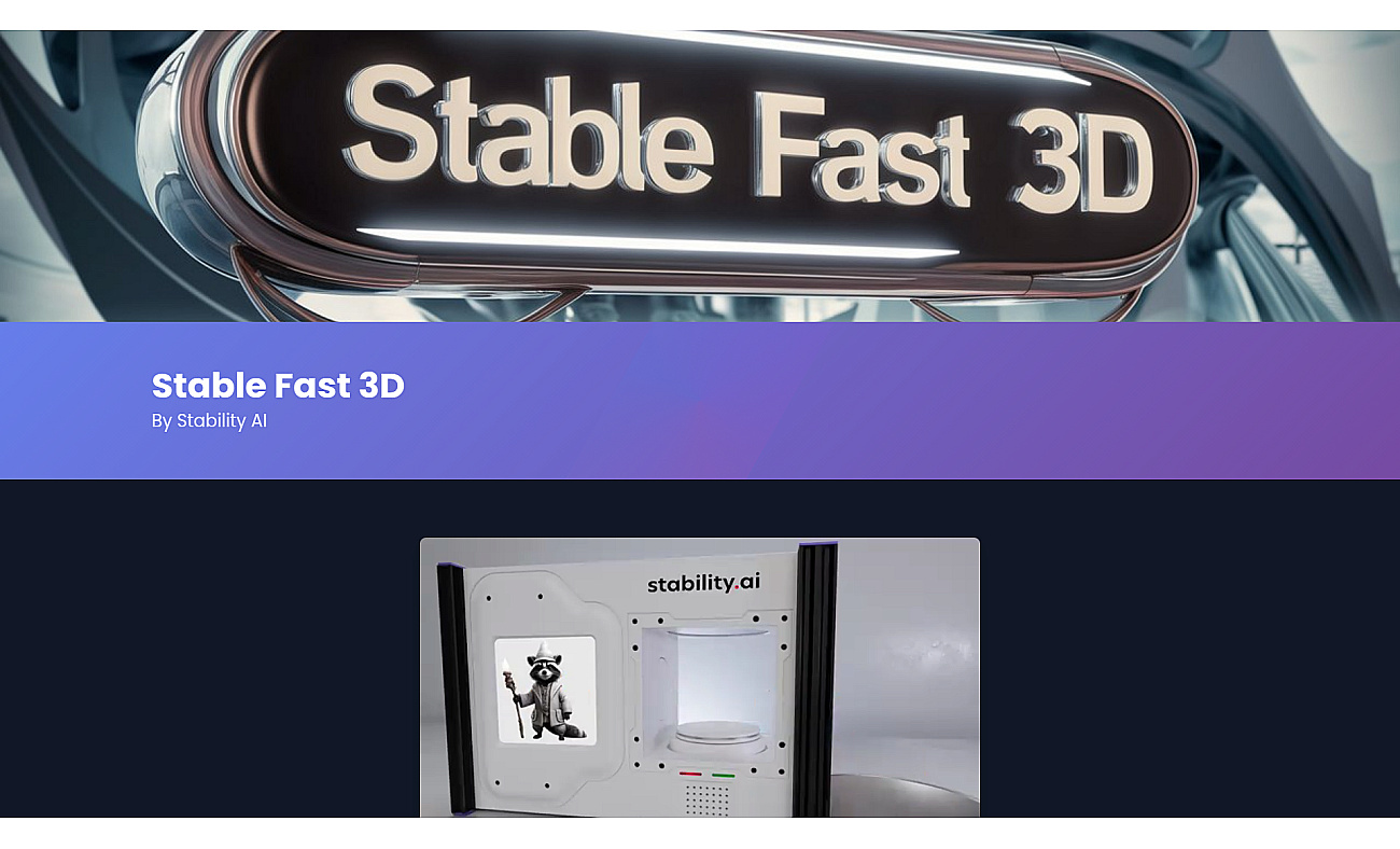 Stable fast 3d(sf3d) screenshot