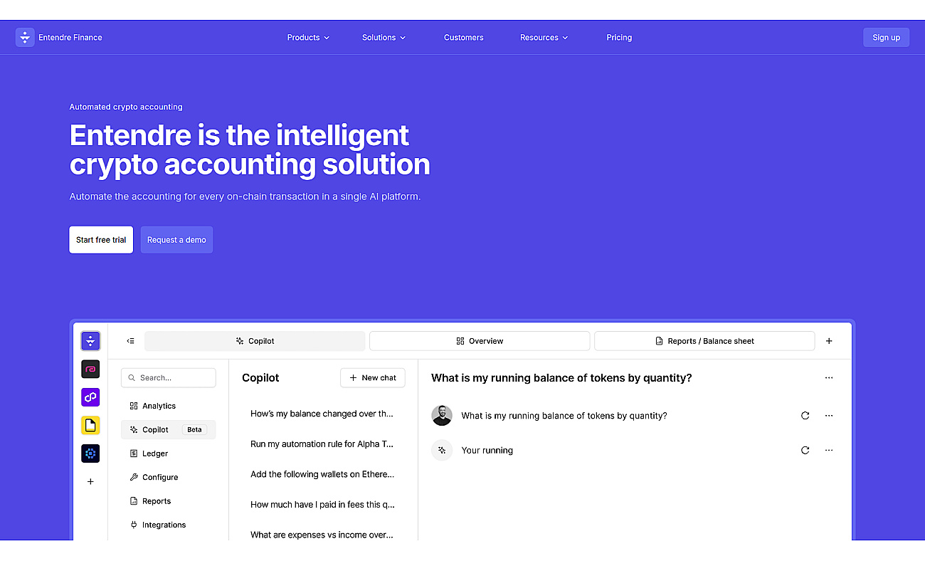 Entendre Finance screenshot