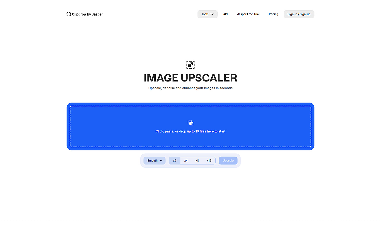 ClipDrop Image Upscaler screenshot