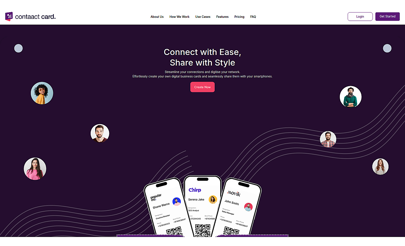 contaact card. screenshot