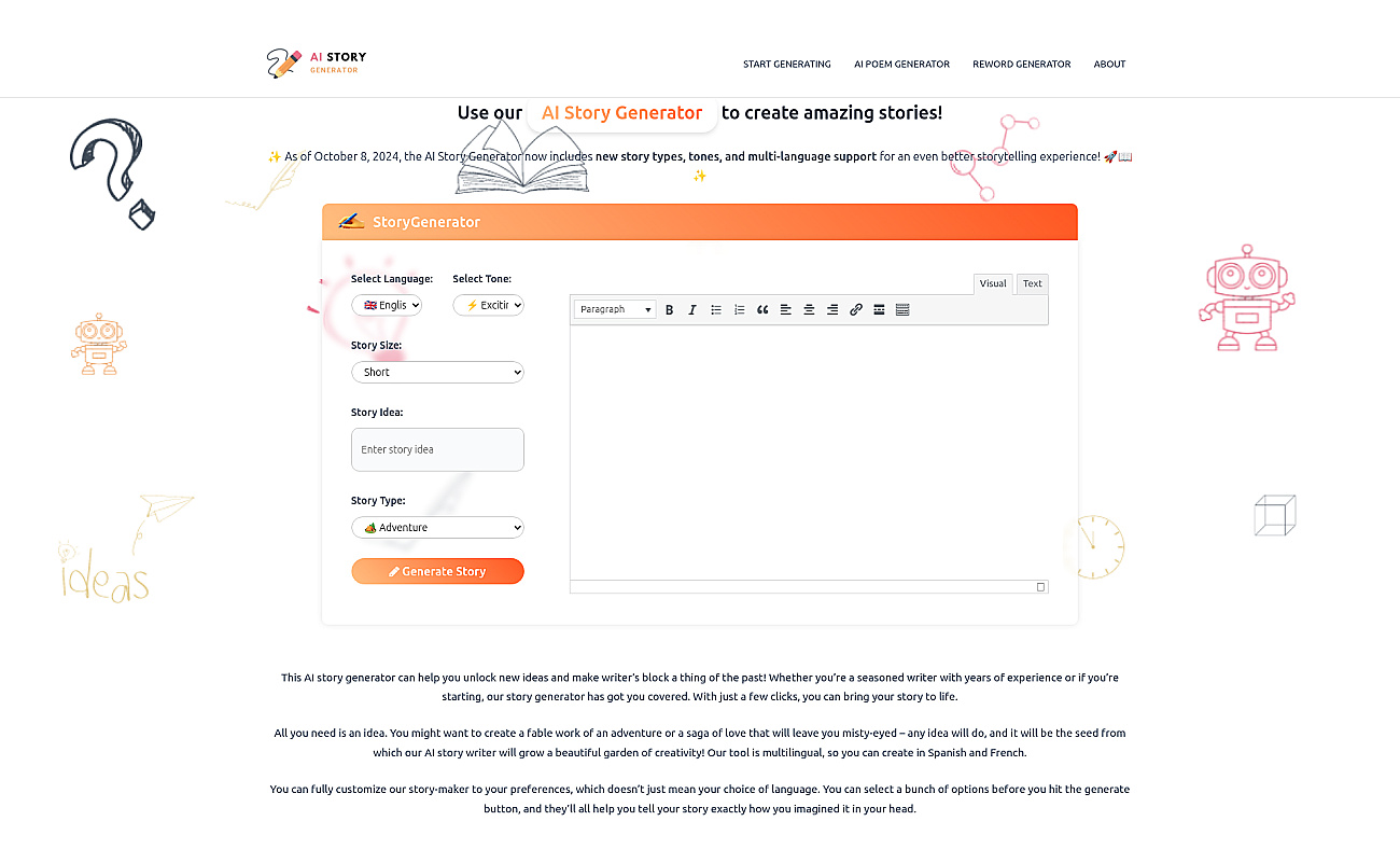 StoryGenerate.io screenshot