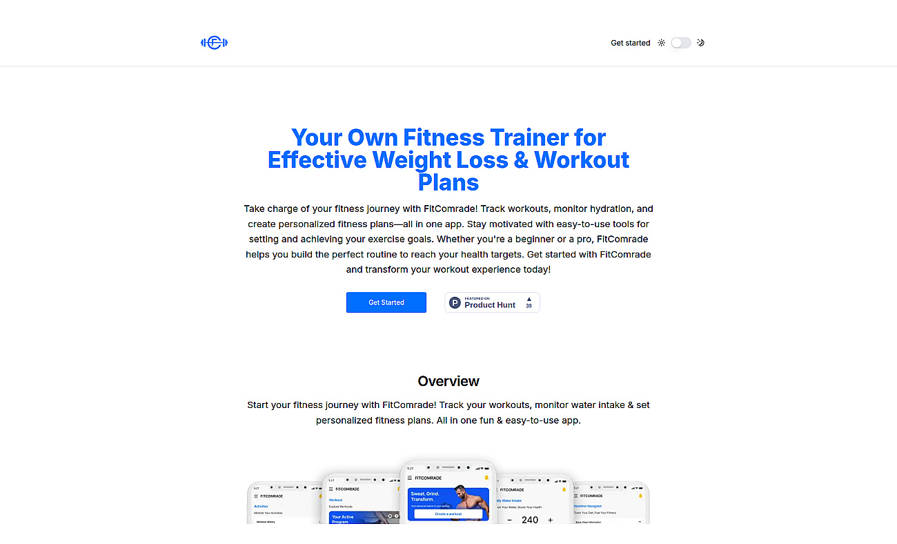 FitComrade screenshot