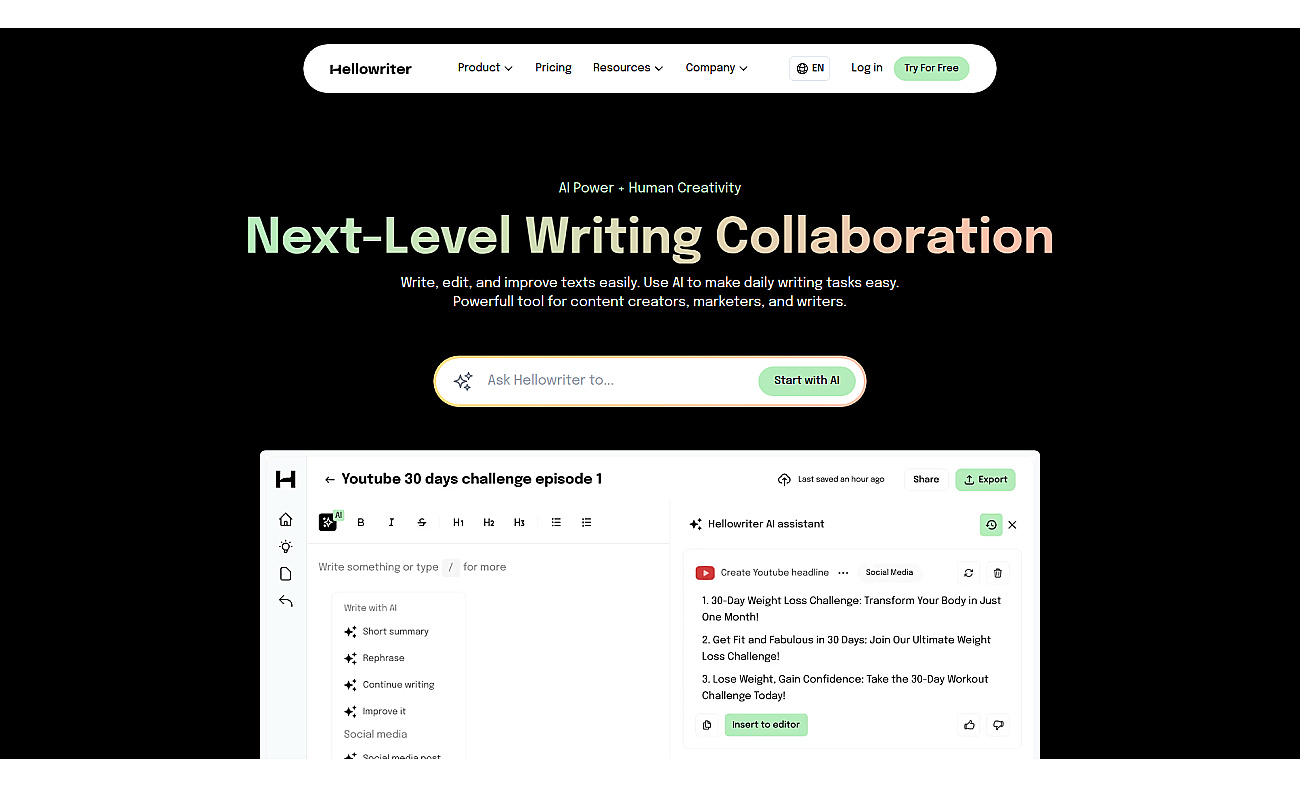 Hellowriter screenshot