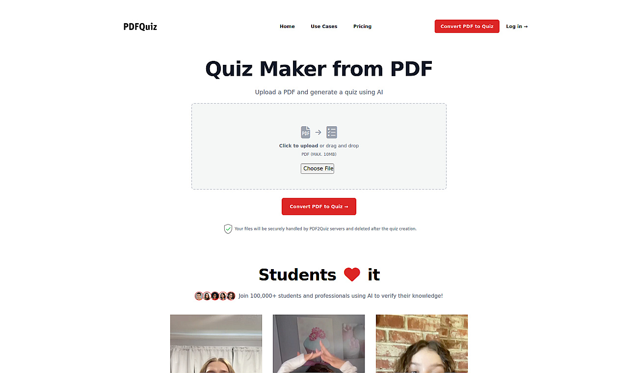 PDF2Quiz screenshot