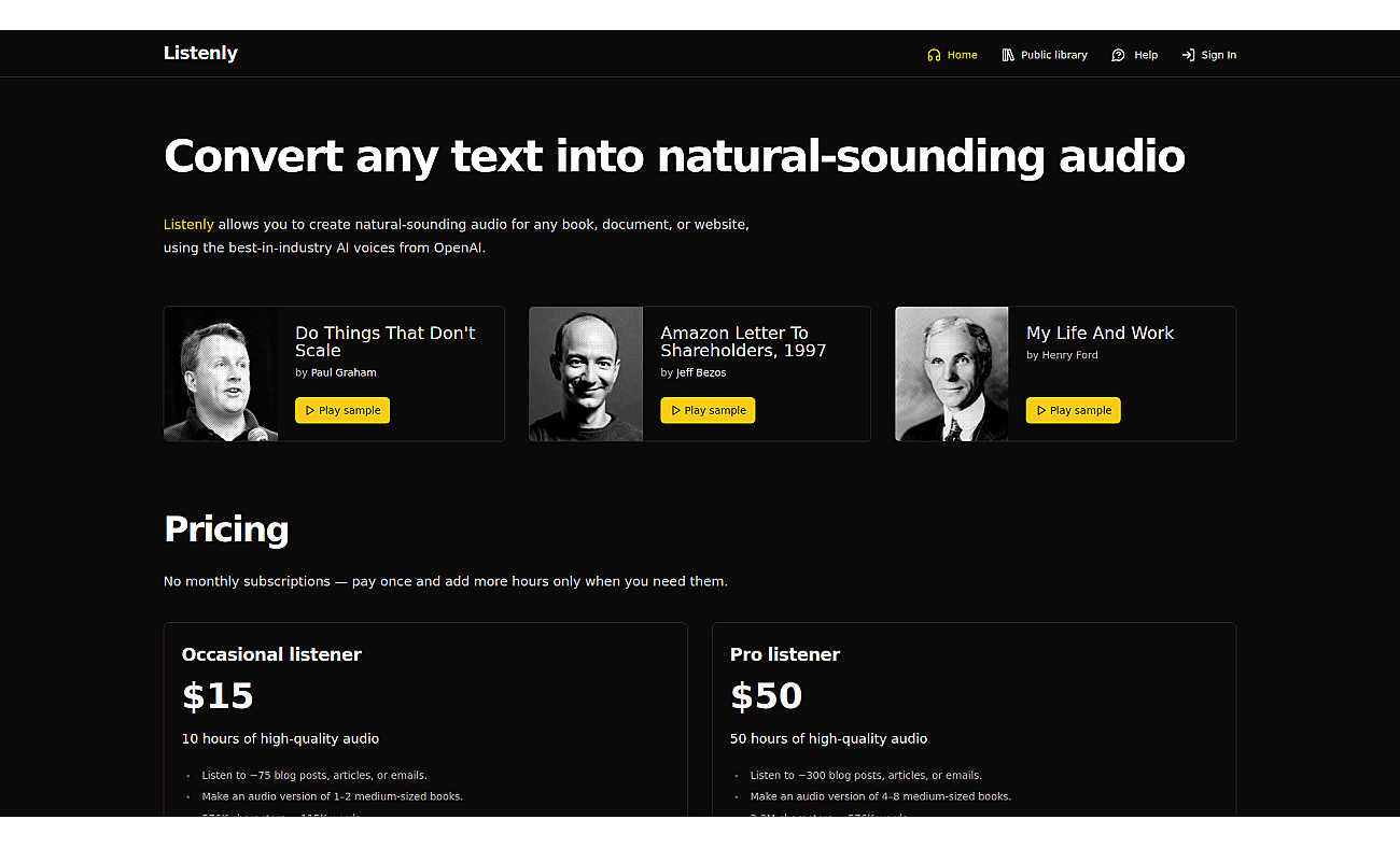 Listenly screenshot