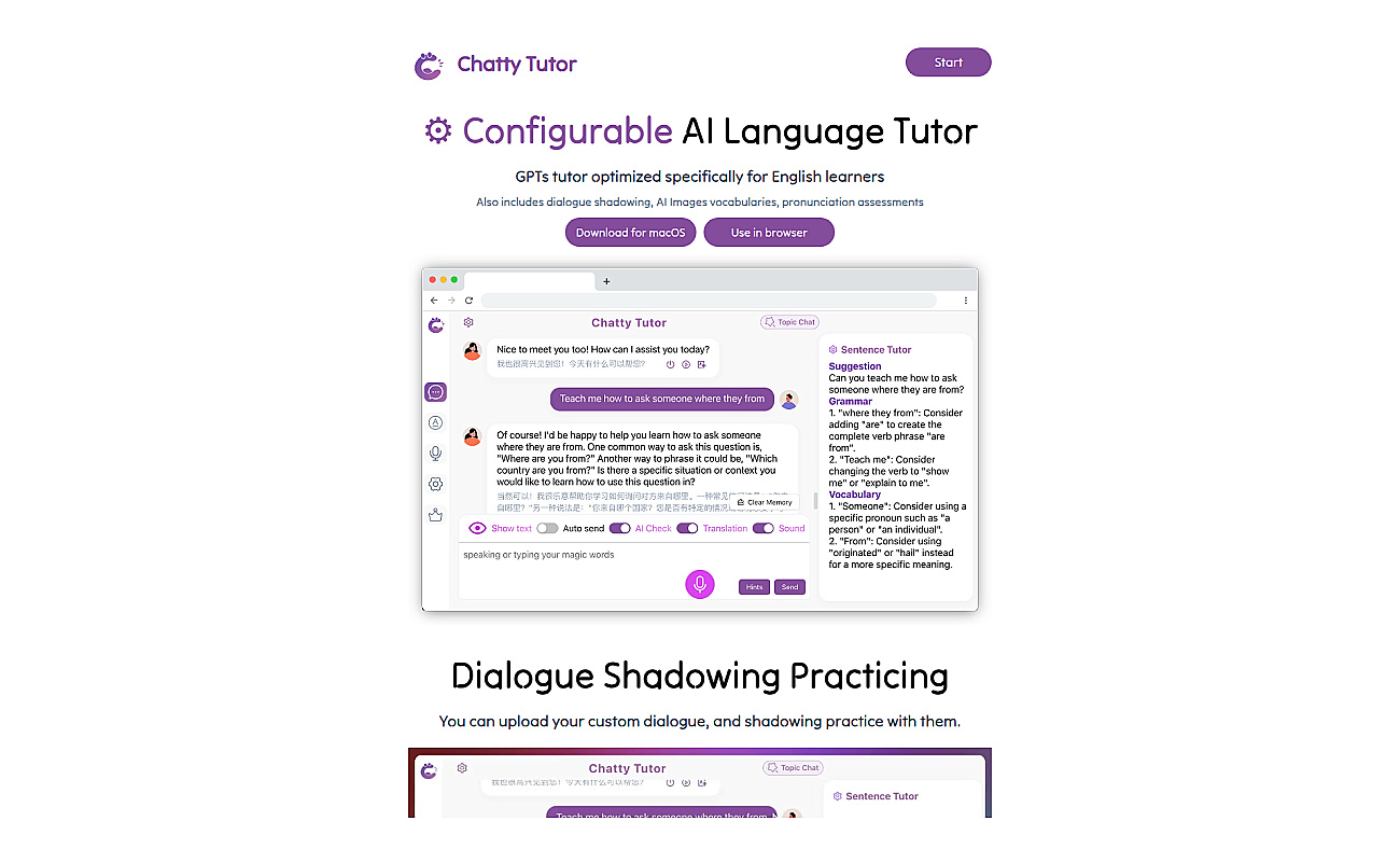 Chatty Tutor screenshot