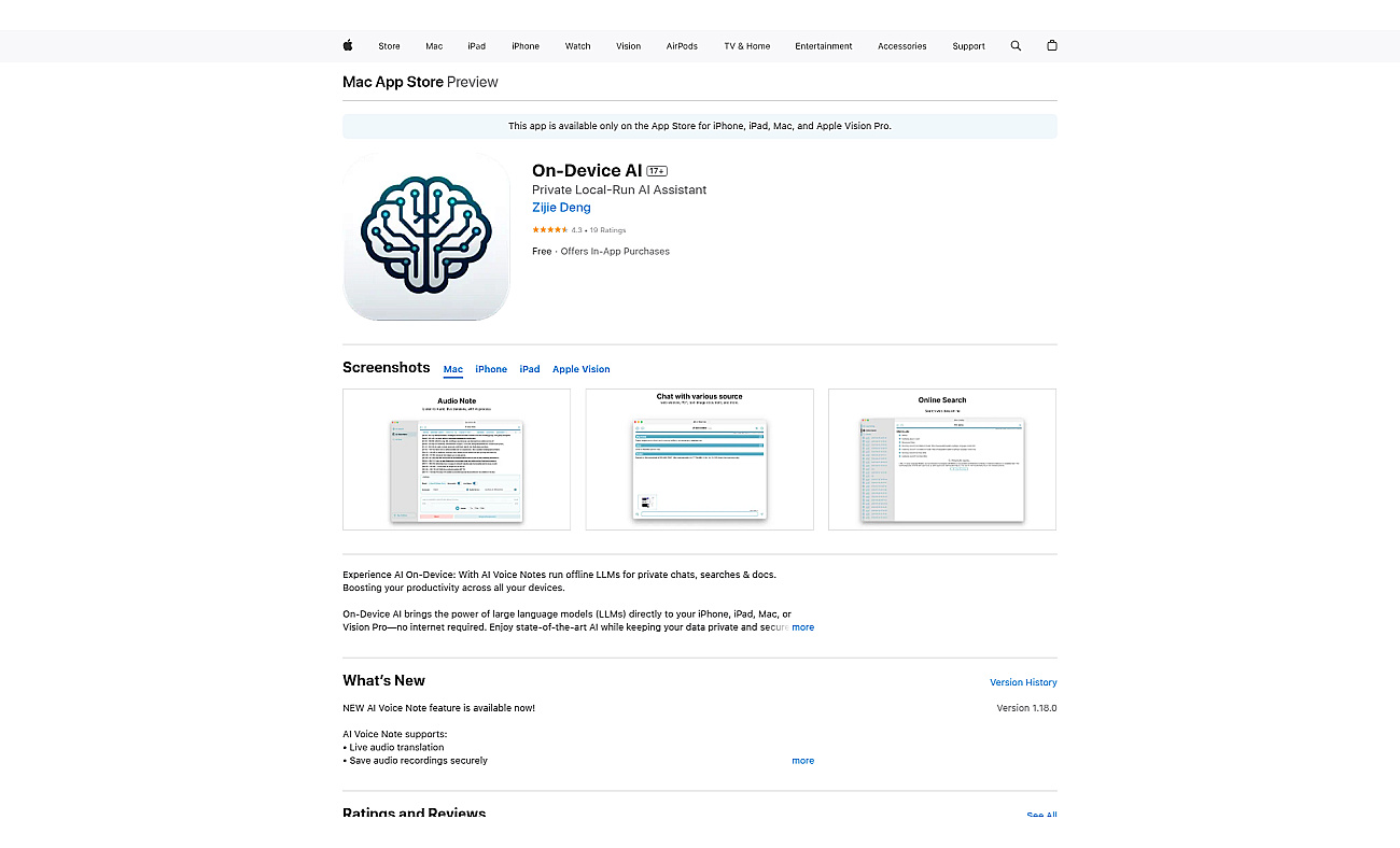 AI on Device screenshot