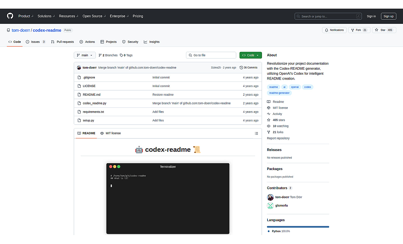 codex-readme screenshot