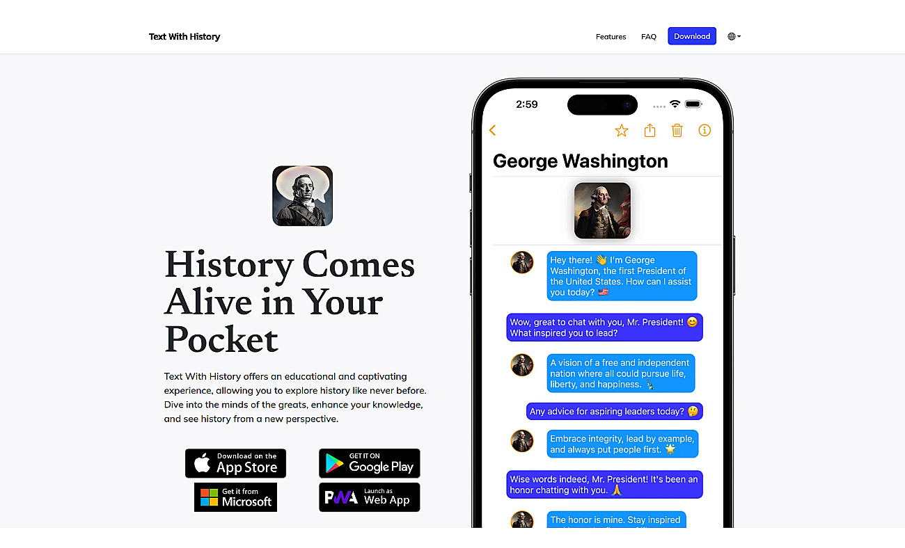 Text With History screenshot