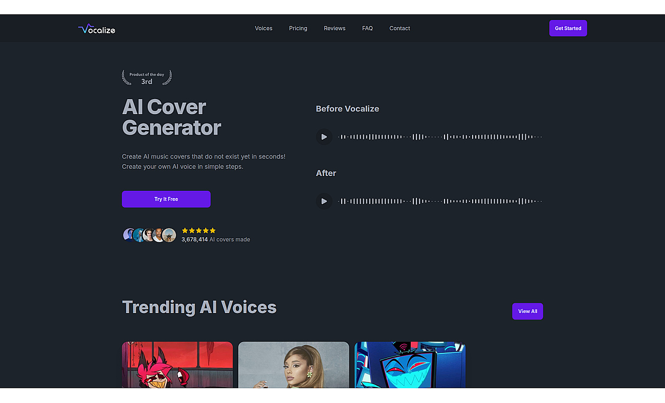 Vocalize.fm screenshot