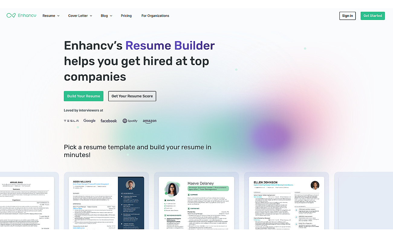 Enhancv screenshot
