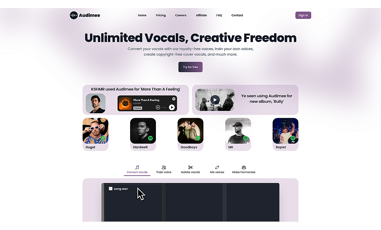 Audimee screenshot