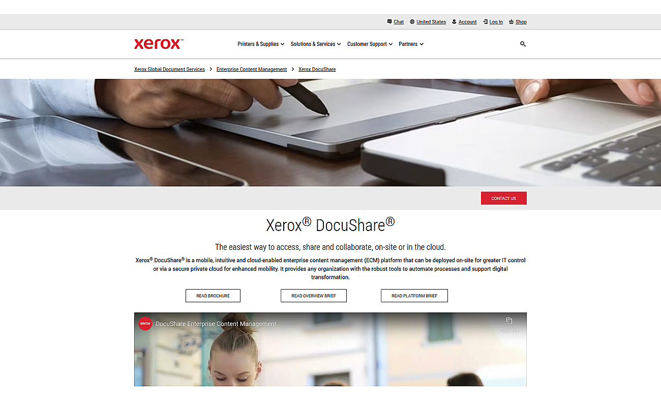 Xerox DocuShare screenshot