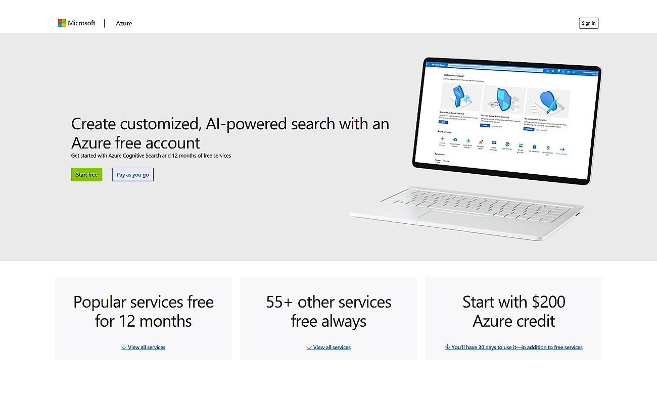 Microsoft Azure screenshot