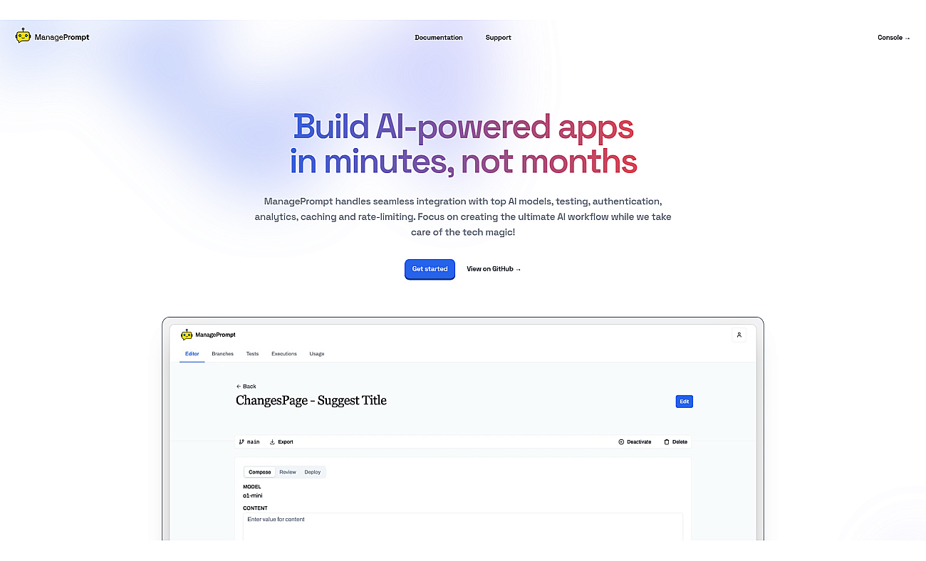 ManagePrompt screenshot