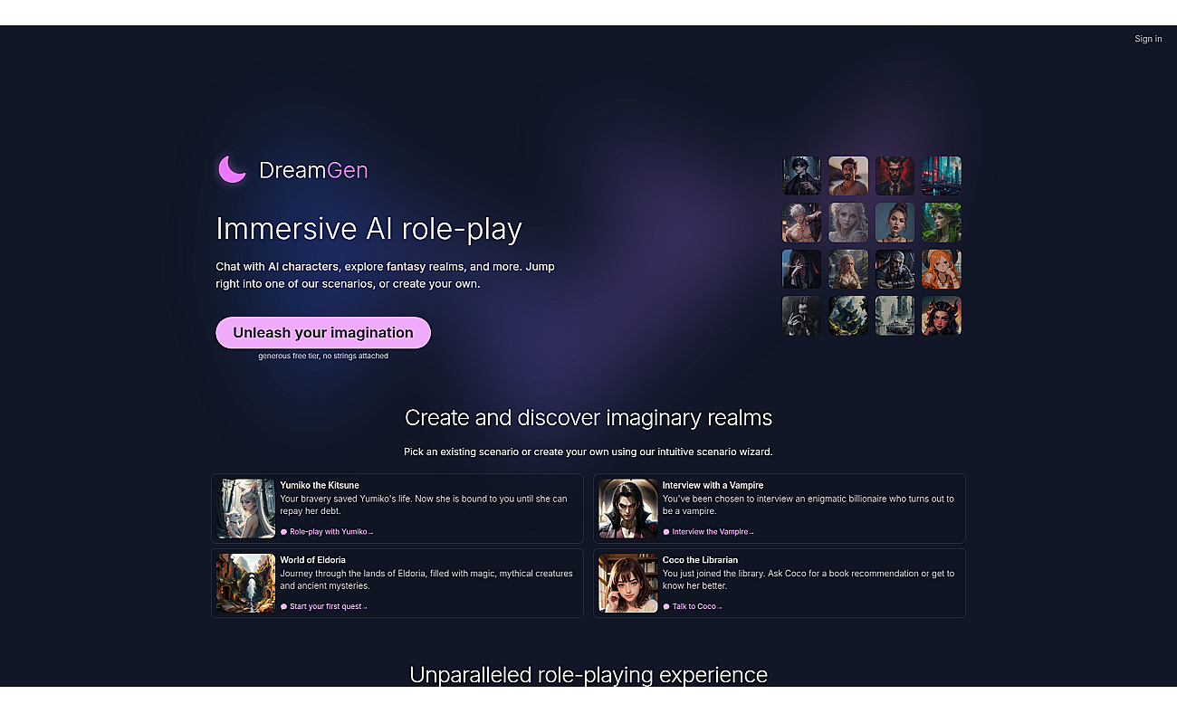 Role Play AI by DreamGen screenshot
