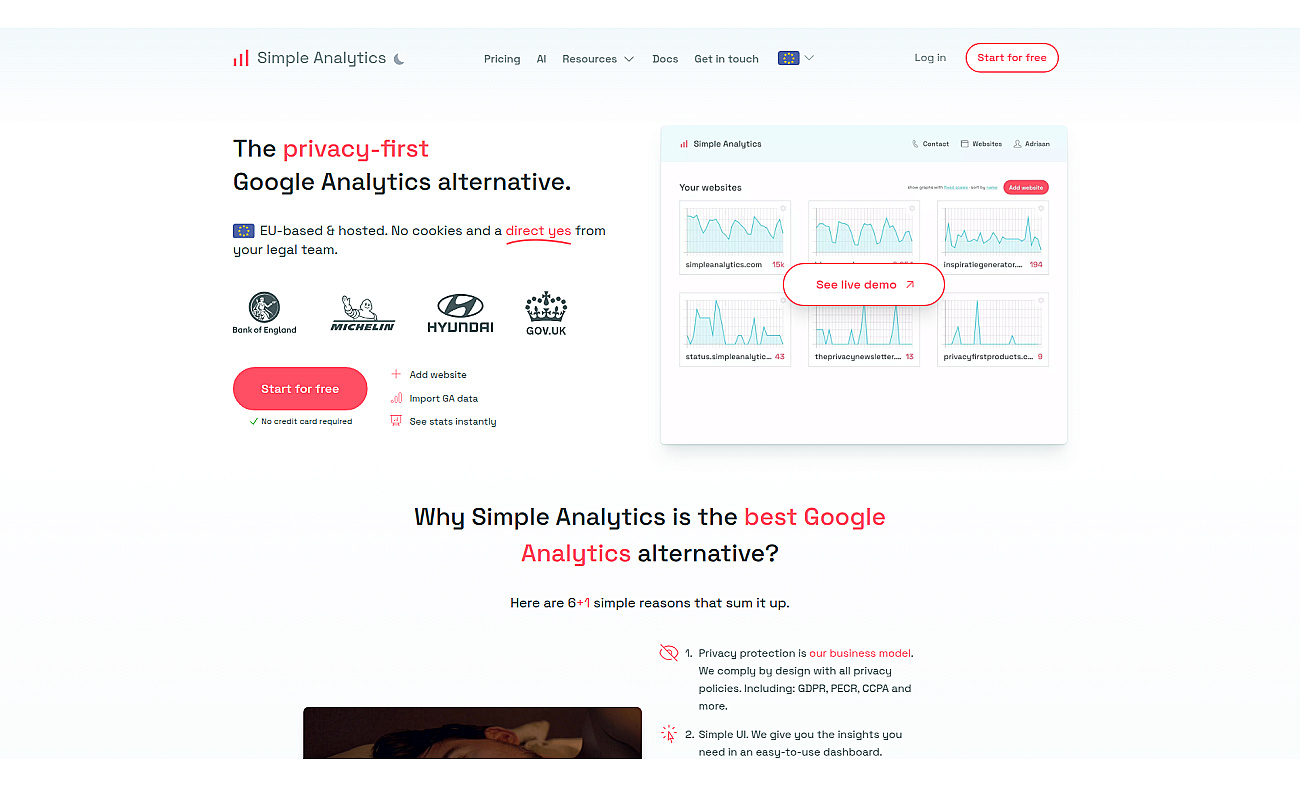 Simple Analytics screenshot