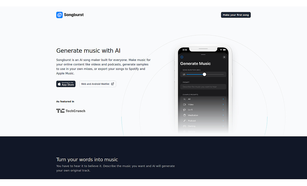 Songburst screenshot