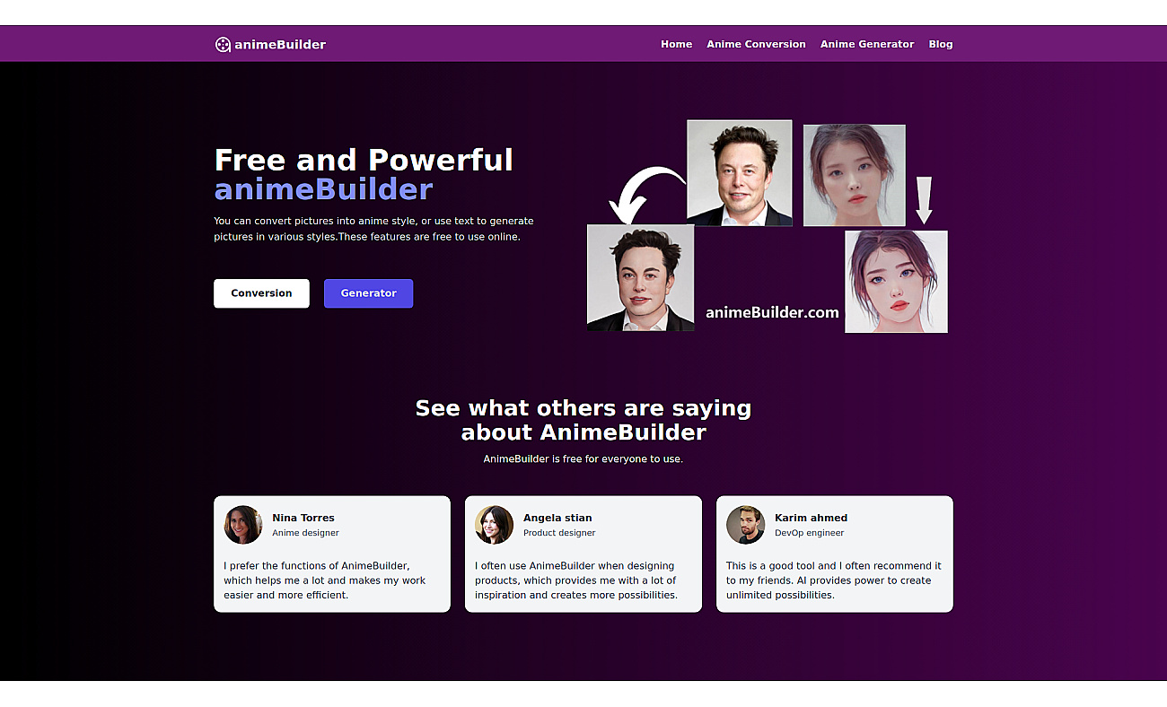 animeBuilder screenshot