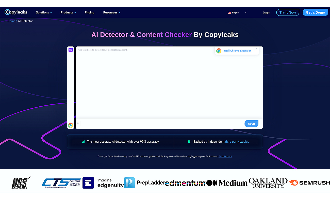 AI Content Detector | Copyleaks screenshot