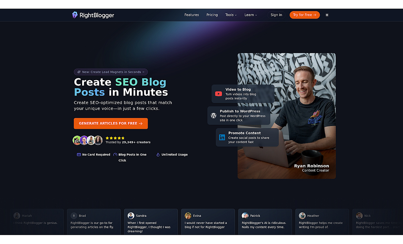 RightBlogger screenshot