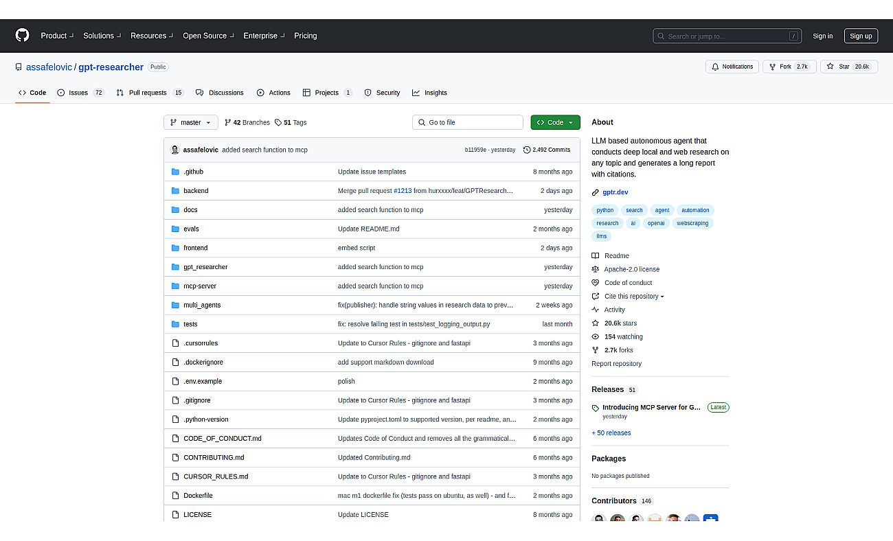 GPT Researcher screenshot