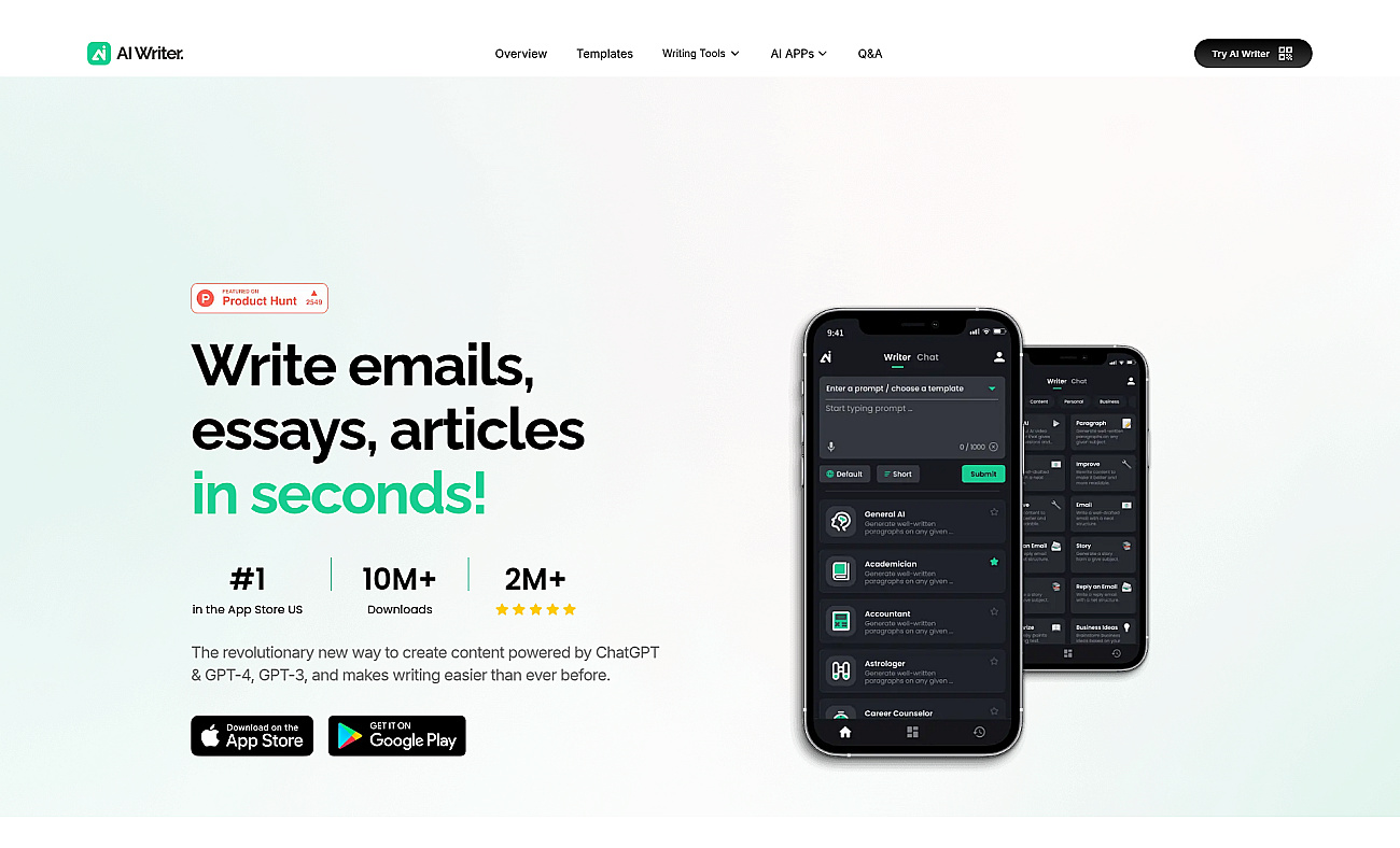 AI Writer screenshot