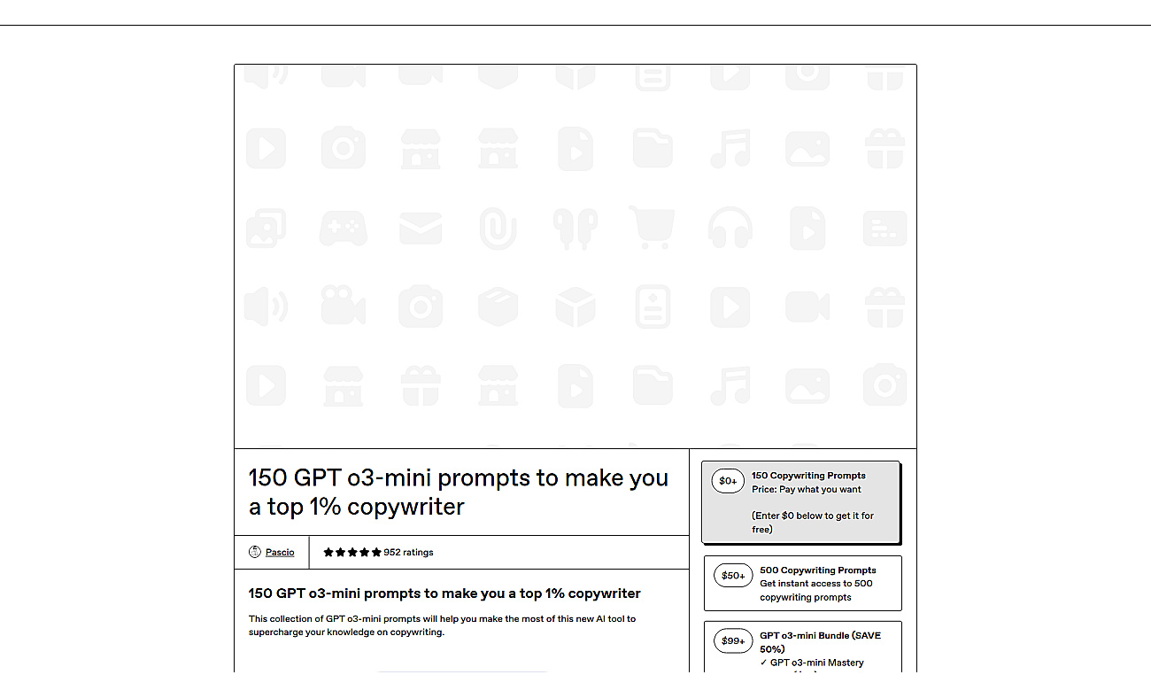 150 ChatGPT Copywriting Prompts screenshot