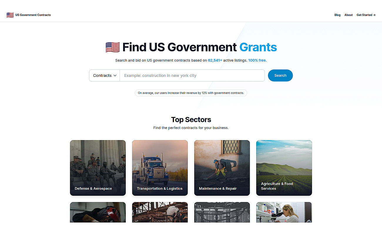US Government Contracts screenshot