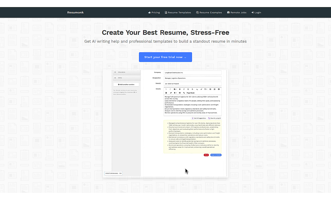 Resumonk screenshot